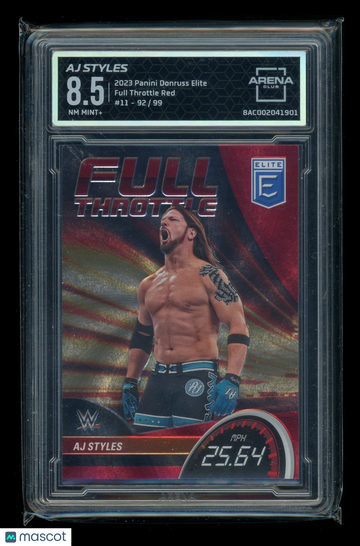 2023 Panini Donruss Elite Full Throttle Red AJ Styles #11 /99 Arena Club 8.5