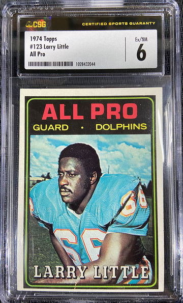 1974 Topps Larry Little CSG 6 HOFer