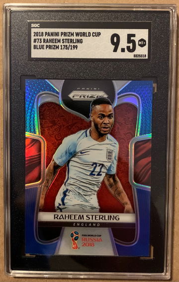 2018 Prizm World Cup Raheem Sterling Blue /199 SGC 9.5