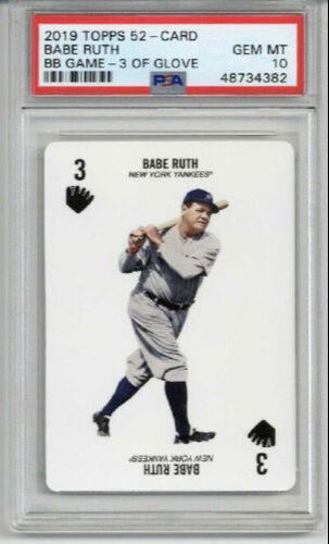 2019 TOPPS 52 CARD BASEBALL GAME BABE RUTH CARD YANKEES PSA 10 LOW POP