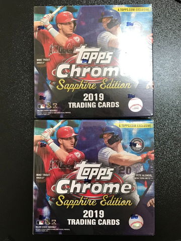 (2) 2019 Topps Chrome Sapphire Box lot （Shipped from Taiwan via Fedex)