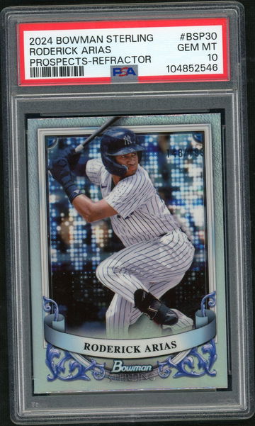 2024 Bowman Sterling Prospects Refractor Roderick Arias #BSP30 PSA 10