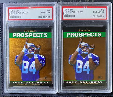 1995 SP Joey Galloway PSA 9 and PSA 8