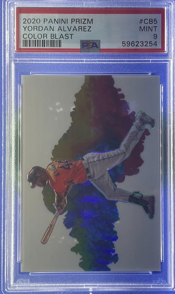 2020 Panini Prizm Yordan Alvarez Color Blast RC PSA 9 Pop 3 SP Case Hit