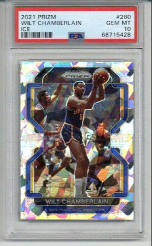 2021 PANINI PRIZM ICE #260 WILT CHAMBERLAIN WARRIORS PSA 10 LOW POP VERY RARE