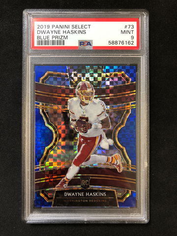 2019 Panini Select - Dwayne Haskins - Rookie Concourse Blue Prizm SSP /175 PSA 9