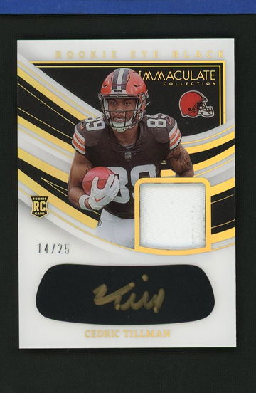 2023 Panini Immaculate Cedric Tillman Rookie Eye Black Rookie /25 Auto