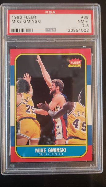 1986-87 FLEER MIKE GMINSKI #38 PSA 7.5