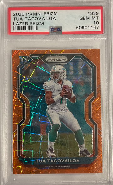 2020 Panini Prizm #339 Tua Tagovailoa Lazer Prizm PSA 10