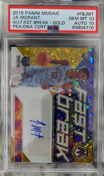 2019 Mosaic Fast Break Gold AUTO 7/10 Ja Morant PSA 10/10