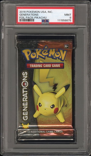 2016 Pokemon Usa, Inc. Generations Foil Pack Pikachu Foil Pack PSA 9