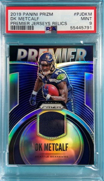 2019 Panini Silver Prizm DK Metcalf RC Rookie Premier Jersey Seahawks PSA 9 Mint