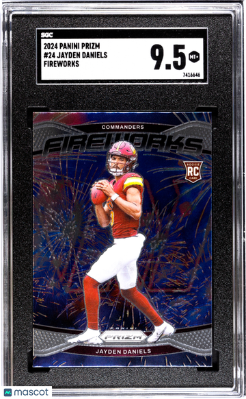 2024 Panini Prizm Jayden Daniels #24 Fireworks SGC 9.5