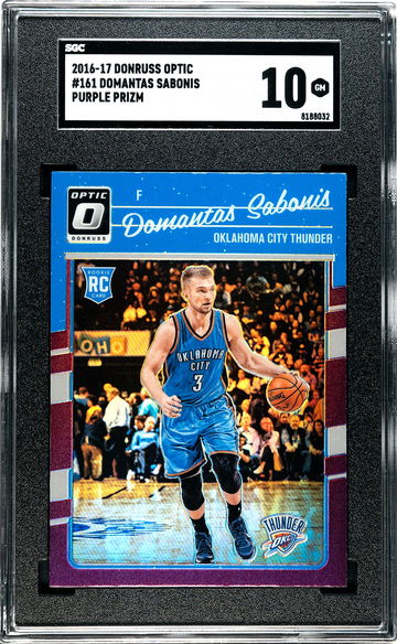 2016 Donruss Optic Domantas Sabonis RC Rookie #161 Purple Prizm SGC 10