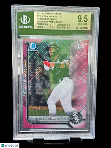 2022 Bowman Chrome Mega Box Prospects Pink Refractors Benyamin Bailey #BCP8 BGS 9.5