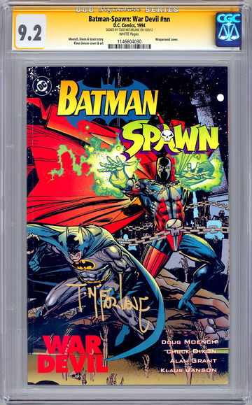 BATMAN-SPAWN WAR DEVIL #NN CGC-SS 9.2 SIGNED TODD MCFARLANE SPAWN CREATOR 1994