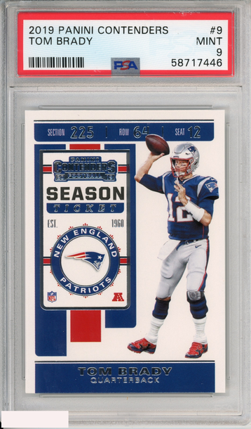 2019 PANINI CONTENDERS TOM BRADY #9 NEW ENGLAND PATRIOTS PSA 9 MINT