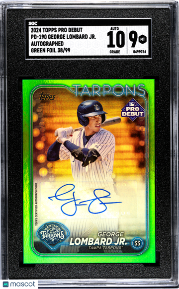 2024 Topps Pro Debut George Lombard JR. #PD-190 Autograph Green Foil SGC 9 Auto 10