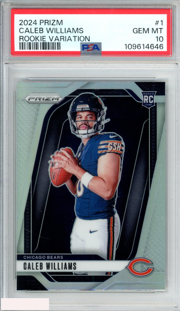 2024 PANINI PRIZM ROOKIE VARIATION CALEB WILLIAMS #1 RC BEARS PSA 10 GEM MT