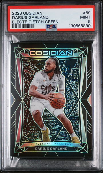 2023 Panini Obsidian Electric Etch Green Darius Garland #59 /25 PSA 9