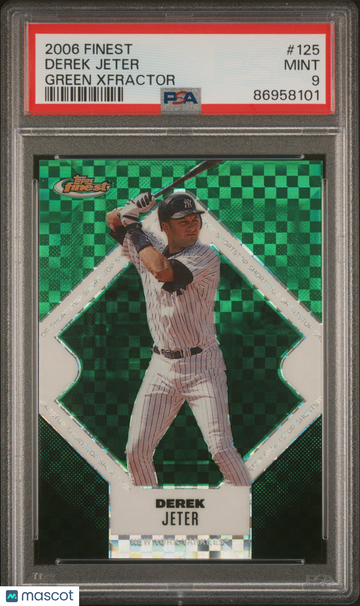2006 Finest  /50 Green Xfractor Derek Jeter #125 PSA 9