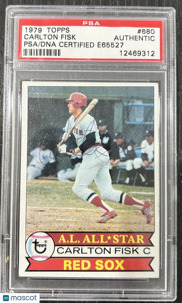 1979 Topps Carlton Fisk #680 PSA A Auto A