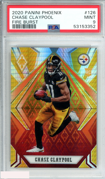 2020 PANINI PHOENIX CHASE CLAYPOOL #126 FIRE BURST STEELERS RC PSA 9 MINT