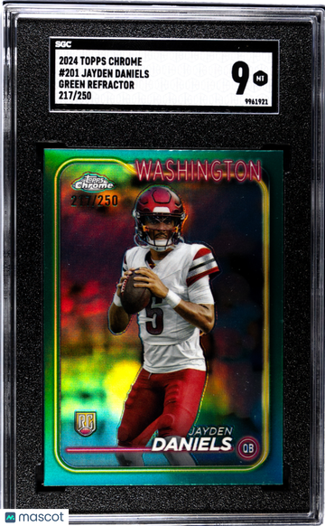 2024 Topps Chrome Jayden Daniels #201 Green Refractor SGC 9