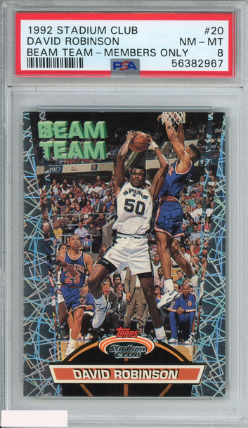 1992 STADIUM CLUB DAVID ROBINSON #20 BEAM TEAM-MEMBERS ONLY SPURS PSA 8 NM-MT