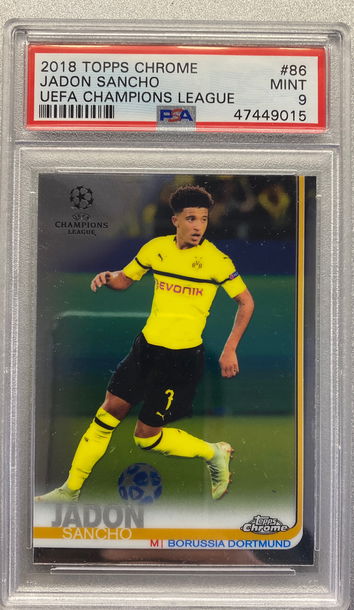 JADON SANCHO 2018 TOPPS CHROME PSA 9 MINT