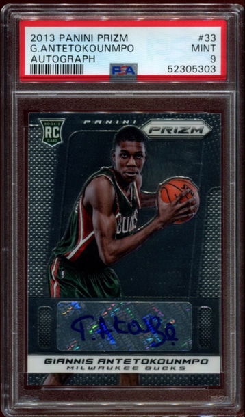 2013 Panini Prizm #33 Giannis Antetokounmpo PSA 9 Autograph