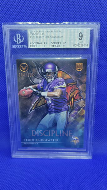 2014 Topps Valor Retail DISAPLINE #183 TEDDY BRIDGEWATER BGS 9