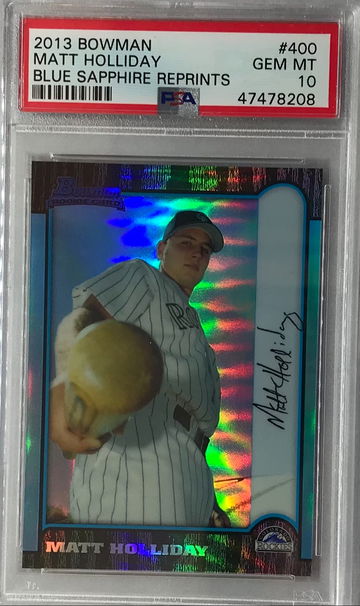 Matt Holliday 2013 Bowman Blue Sapphire Rookie Reprints Refractor #400 - PSA 10 Gem Mint - Rockies