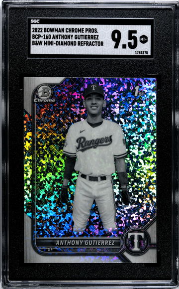 2022 Bowman Chrome Anthony Gutierrez 1st B&W Mini Diamond Refractor