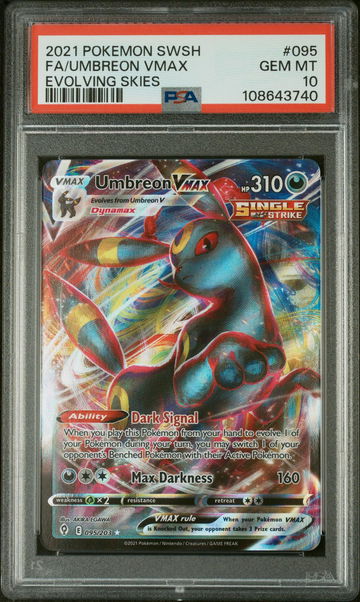 2021 Pokemon Sword and Shield Evolving Skies Umbreon Vmax #95 PSA 10