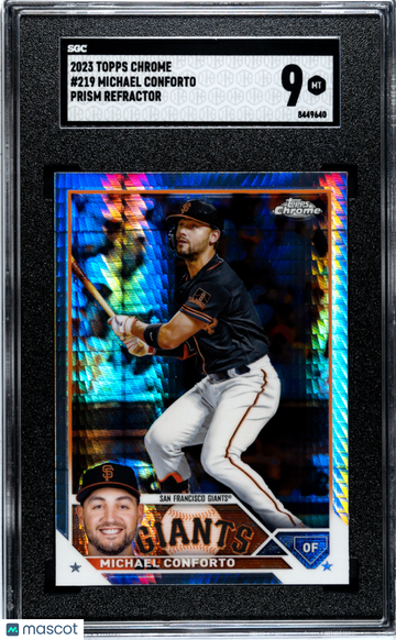 2023 Topps Chrome Michael Conforto #219 Prism Refractor SGC 9