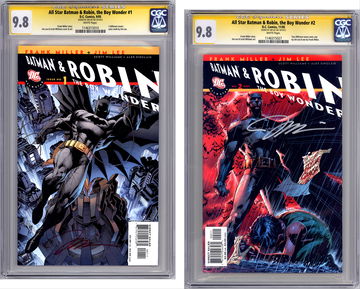 ALL STAR BATMAN & ROBIN #1-2 CGC-SS 9.8-9.8 SIG JIM LEE BATMAN VARIANT COVERS 2005