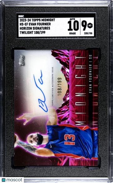 2023 Topps Midnight Evan Fournier #HS-EF Horizon Sigs. Twilight SGC 9 Auto 10