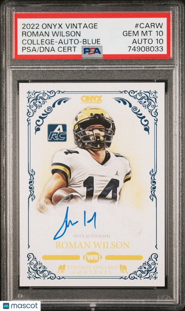 2022 Onyx Roman Wilson #CARW Onyx PSA 10 Auto 10