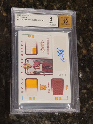 2020 Absolute Antonio Gandy-Golden Triple RPA Rookie RC #236 BGS 8 / 10