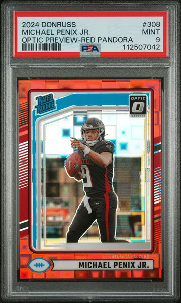 2024 Panini Donruss Optic Preview Red Pandora Michael Penix Jr. #308 RC PSA 9