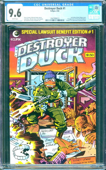 Destroyer Duck #1 (1982) CGC 9.6 -- White pages; 1st Groo the Wanderer & D. Duck