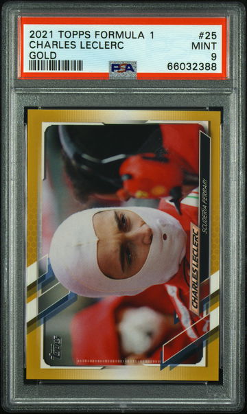 2021 Topps Formula 1 Gold Charles Leclerc #25 /50 PSA 9