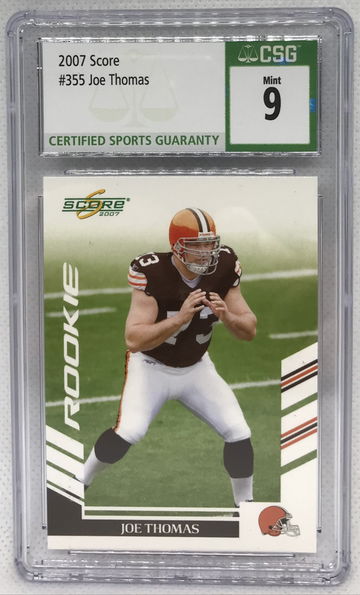 2007 Score #355 Joe Thomas Rookie Card CSG 9