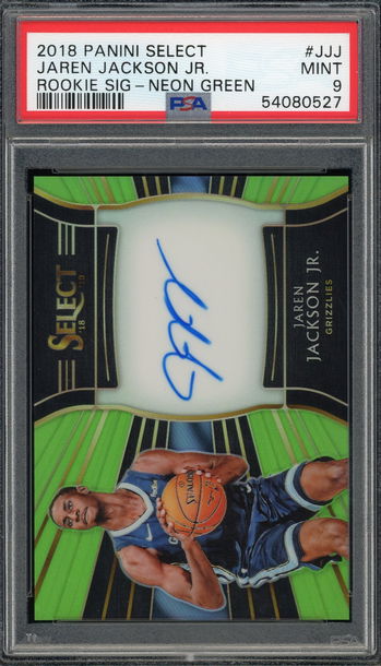 Jaren Jackson JR 2018-19 Panini Select Neon Green Rookie Auto PSA 9 #D /99 SP