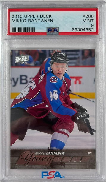 2015 Upper Deck Mikko Rantanen RC Young Guns Rookie Card PSA 9 Mint