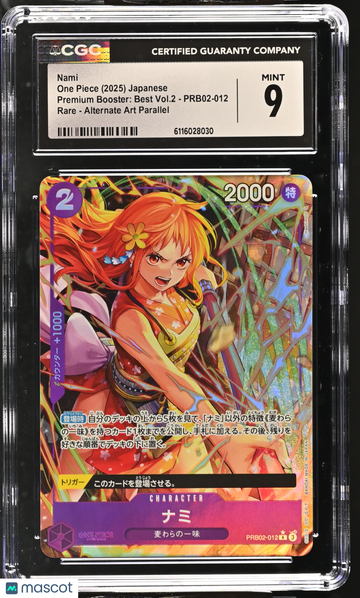 2025 One Piece Premium Booster: Best Vol.2 Nami Alternate Art Parallel Japanese CGC 9 #PRB02-012