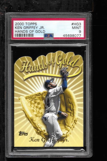2000 TOPPS KEN GRIFFEY JR HANDS OF GOLD PSA 9