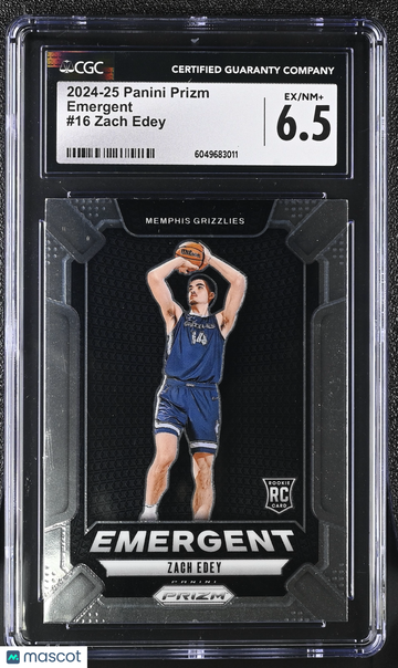2024-25 Panini Prizm Zach Edey #16 Emergent CGC 6.5