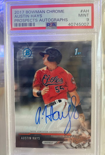 2017 Bowman Chrome Austin Hays Auto PSA 9
